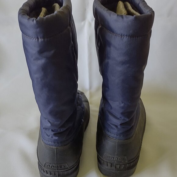 Sorel Snow Chariot black/blue insulated boots, size 6 - Picture 2 of 5